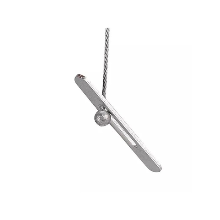 Anclaje transversal GeckoTeq 40x6,35x1,5 mm con cable de acero de 200 cm