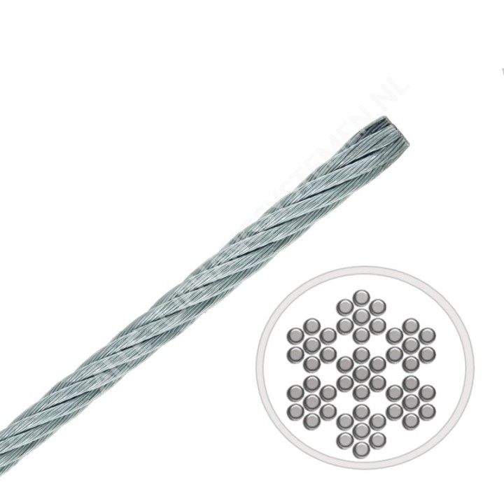 & Ståltråd Stålvajer, ej knutbar - 100m