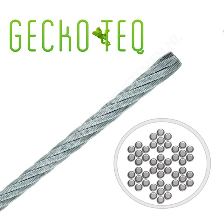 GeckoTeq Ståltråd 1,5 mm ikke-knudebar - pr. 2 meter