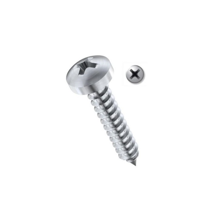 GeckoTeq pyöreä pää Phillips Screw ruostumaton teräs - 2 kokoa