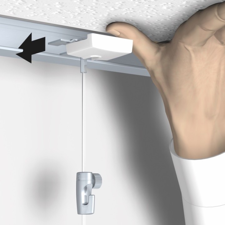 Artiteq System Ceiling clamp with 2 mt wire and mini hook - 4kg