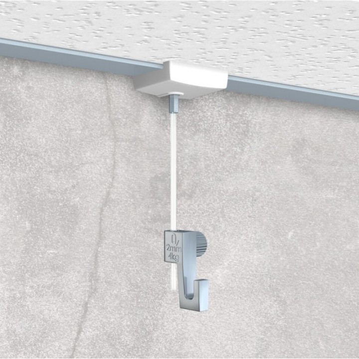 Morsetto da soffitto Artiteq System con cavo da 2 mt e mini gancio - 4kg