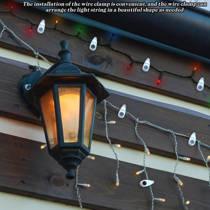 Ganchos de alambre de plástico GeckoTeq para guirnaldas e iluminación de fiestas