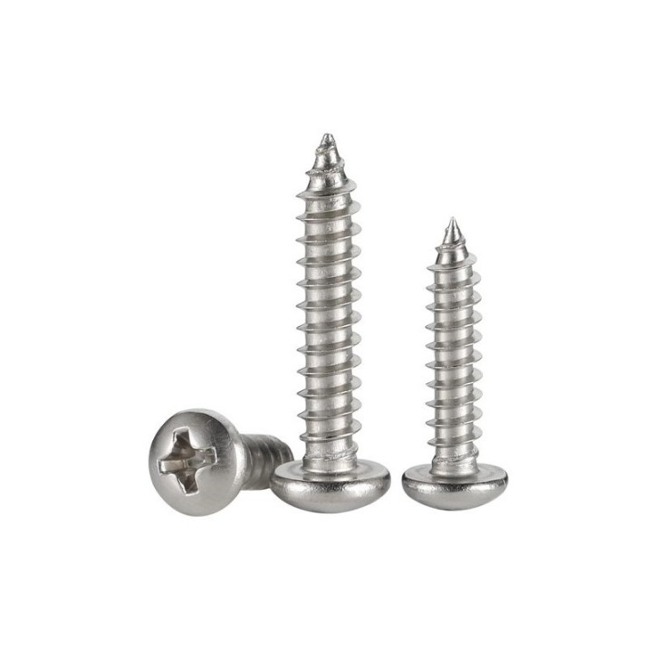 GeckoTeq pyöreä pää Phillips Screw ruostumaton teräs - 2 kokoa