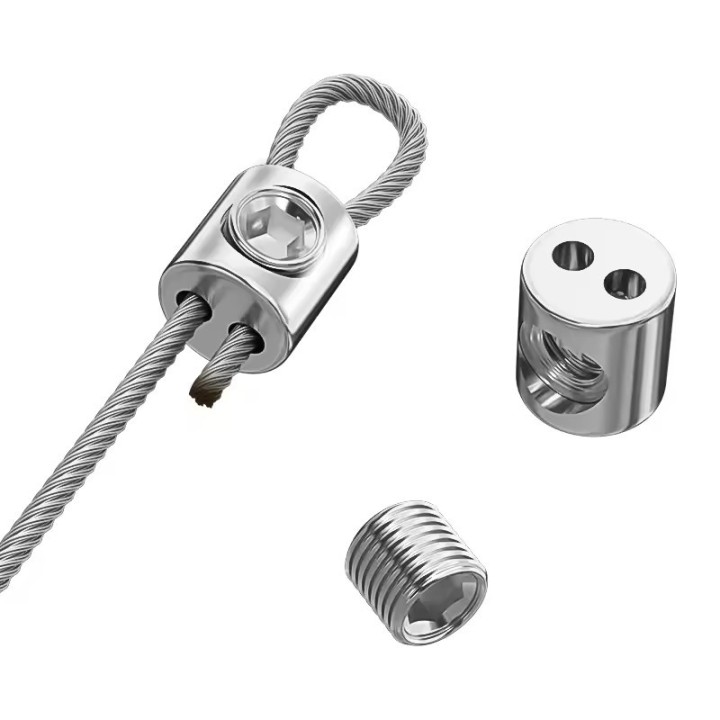 Wire clamp with Allen key - Double cable clamp