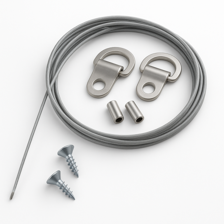 Jeu de fils d'acier GeckoTeq pour système de suspension de tableaux 1