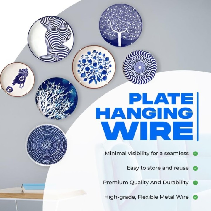GeckoTeq Plate Hangers 5 sizes 9 to 41 cm in diameter in white