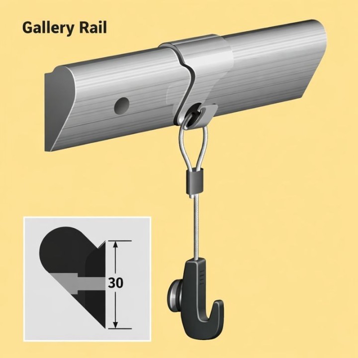 Artiteq Wooden gallery painting rail - 20 kg per month