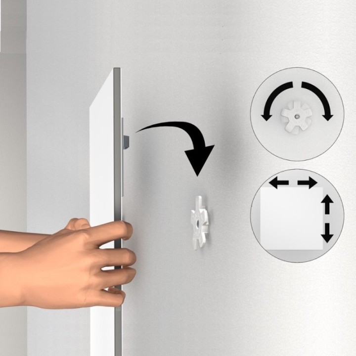 DiBond Tuner – Justerbar, osynlig fjädring för DiBond-paneler - 8 kg