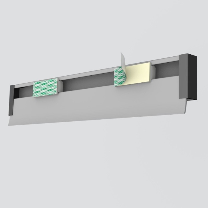 Memo Rail Paper Rail - Tight 25cm clamp profile for interchangeable messages