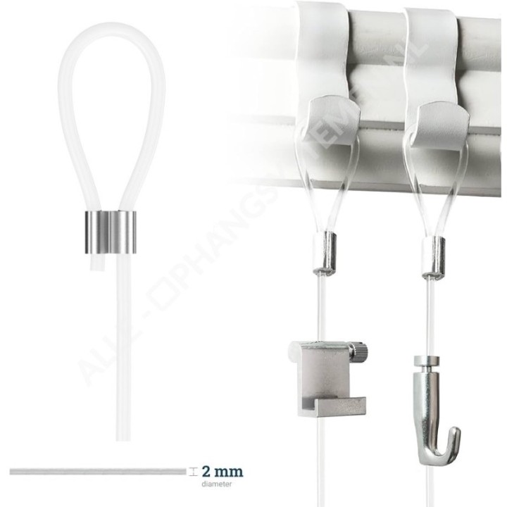GeckoTeq Fil Perlon 2.0mm avec boucle cristal clair