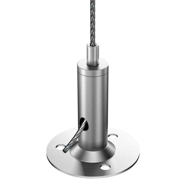 Supporto da soffitto regolabile GeckoTeq con uscita laterale per cavo in acciaio