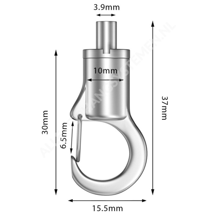 Selbstbremsender Mini Sicherheitshaken mit Greiferfunktion - 15kg