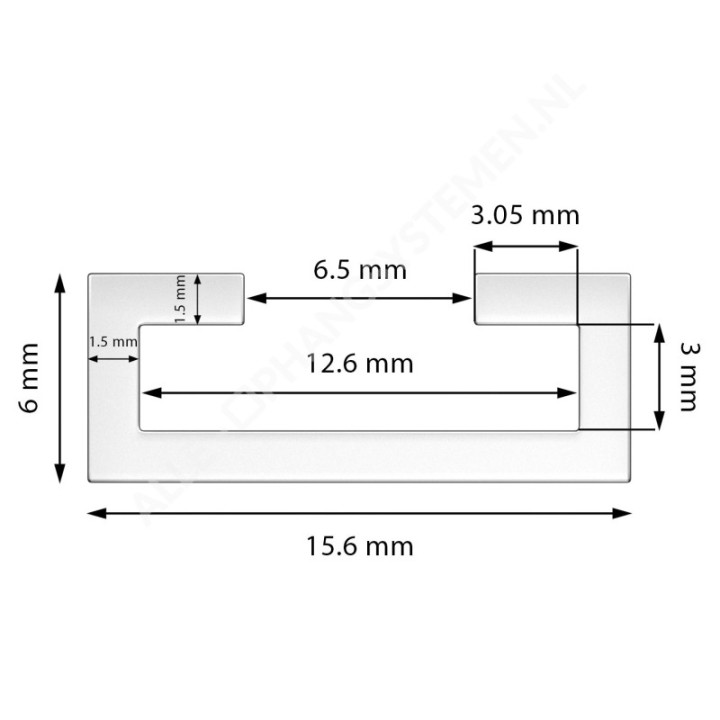 GeckoTeq Aluminium ceiling rail for acoustic panels and baffles - 25kg