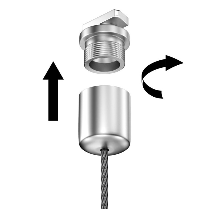 Anclaje fijo para cable GeckoTeq para riel de techo con ranura en T – 20 kg
