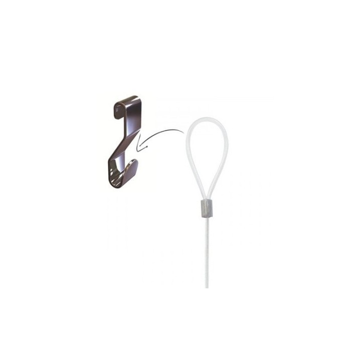GeckoTeq 1,5mm valkoinen teräslanka silmukalla