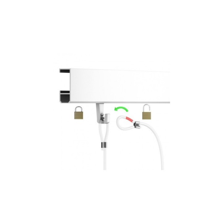 GeckoTeq 1,5mm valkoinen teräslanka silmukalla