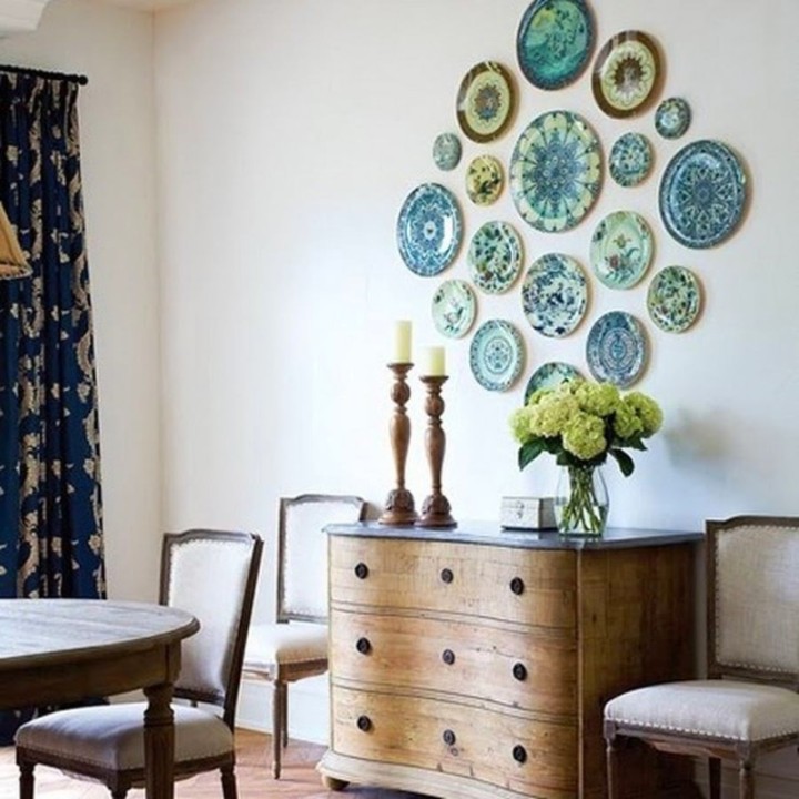 Colgador de platos GeckoTeq en blanco para platos de 9 a 41cm