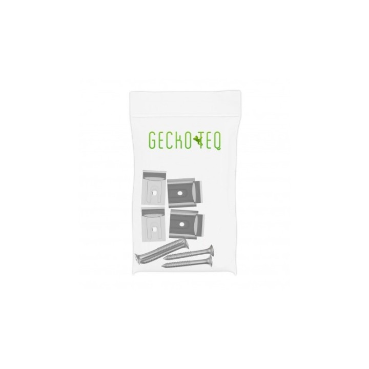 GeckoTeq Set di morsetti da parete per specchi Forex in vetro trasparente DiBond - viti incluse
