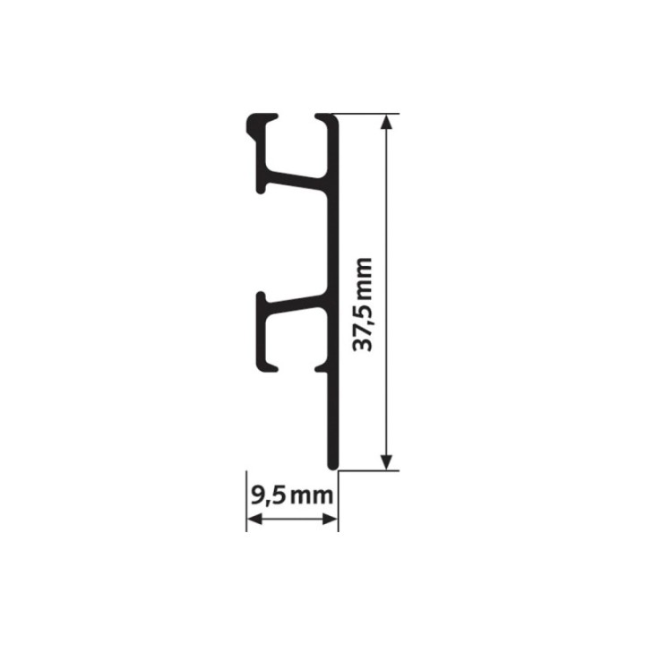 Tapestry Rail 200cm white incl. 2 Velcro strips - icw the Artiteq Click Rail Pro