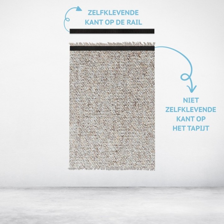 Teppichtapetenschiene 200cm weiß inkl. 2 Klettbänder - in Kombination mit der Artiteq Click Rail Pro