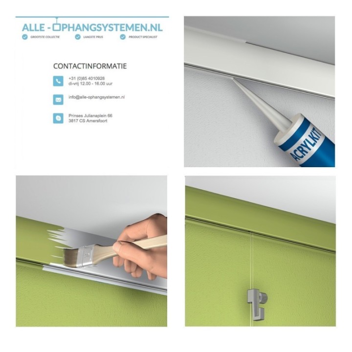 Artiteq Click Rail in wit overschilderbaar - 150cm - 20kg