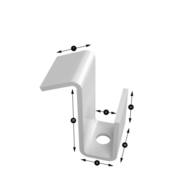 GeckoTeq Skillevægskrog 4kg - 20x8x10x11mm