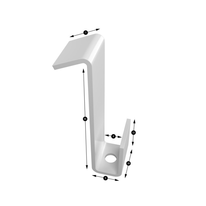 GeckoTeq Trennwandhaken 4kg - 35x8x10x11mm