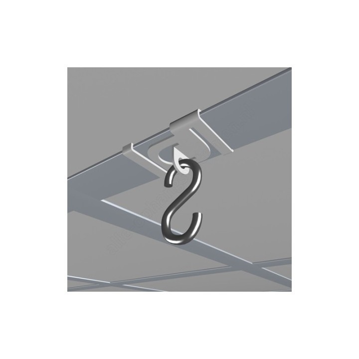 Geckoteq Deckenclip aus Metall in Weiß und Schwarz – 7 kg