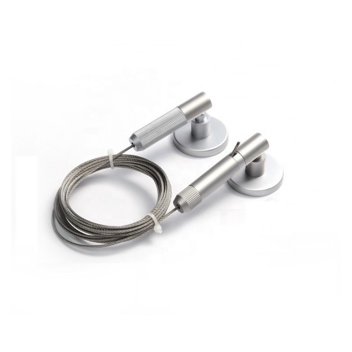 GeckoTeq Spannkabel Stahldraht Set 1,8 mm - 3 Meter incl. Schrauben & Dübel