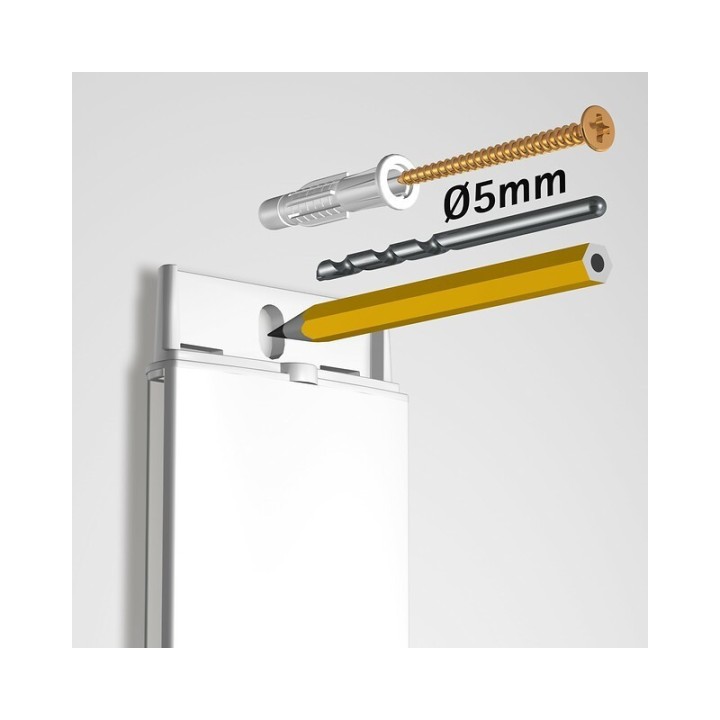Artiteq Card Rail bianco (incl. cappucci terminali e materiali di montaggio)