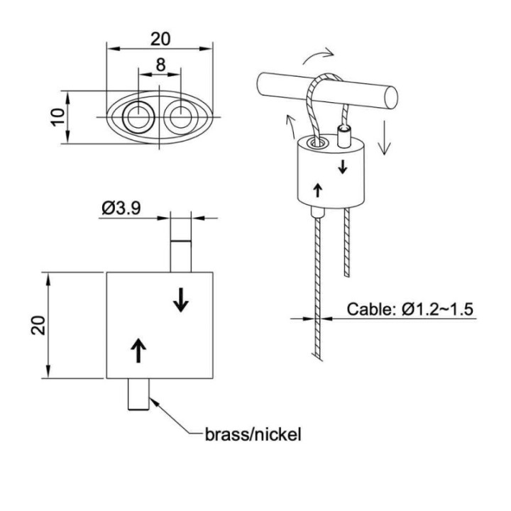 GeckoTeq selbstsichernder Schlaufenaufhänger-Kabelgreifer für 1,5-mm-Draht
