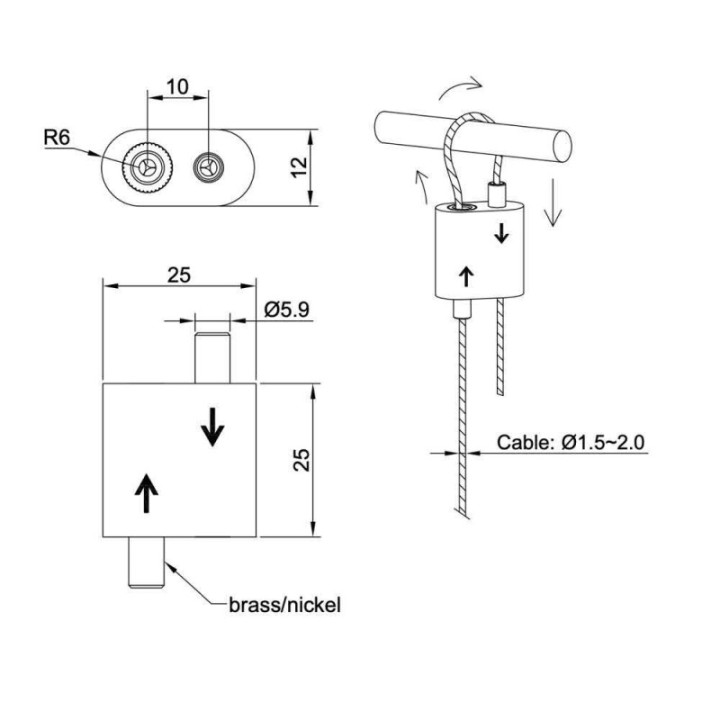 GeckoTeq Selvlåsende Loop Hanger Kabelgriber til 2,0 mm ledning