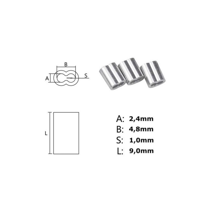 GeckoTeq Compression Bus Wire Clamp 2,0mm musta ja alumiini