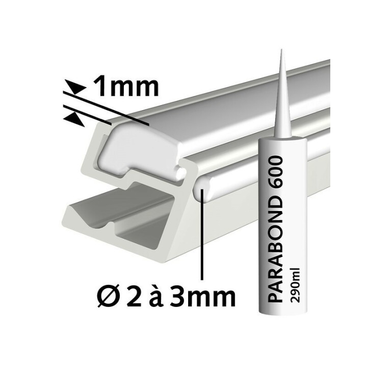 Parabond 600 Kit för montering på skena, klämmor eller LED-remsor - 310ml