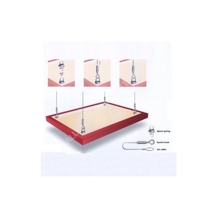 GeckoTeq LED & Acoustic Panel Suspension Kit 21 - Stahl 5kg