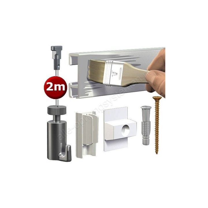 Artiteq Click Rail Set valkoiseksi maalattava 200cm - 20kg