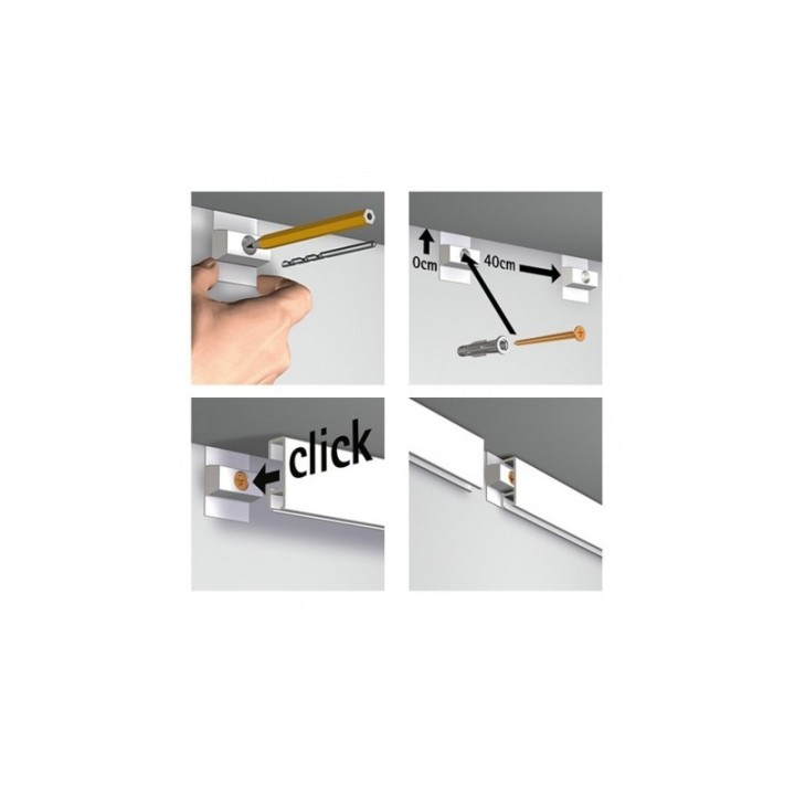 Artiteq Click Rail Set in white 200cm - 20kg
