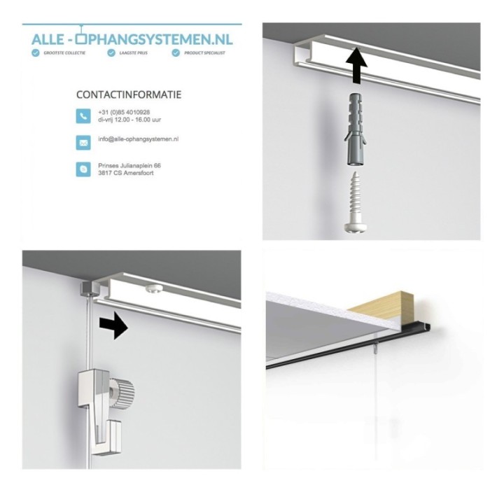 Artiteq Top Rail black Set 200cm - 20kg (set)