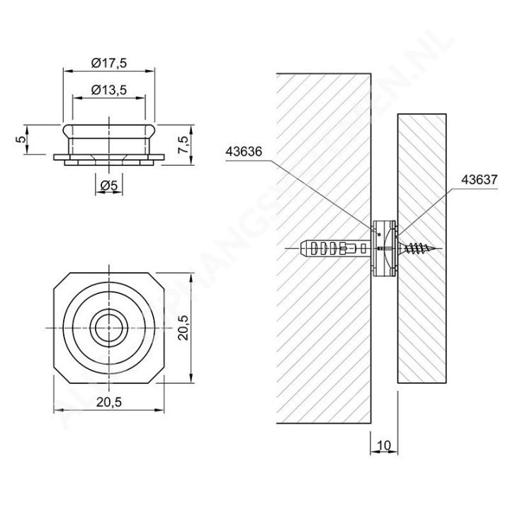 GeckoTeq Click Panel System Plástico - Redondo