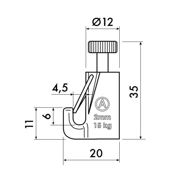Artiteq Auto-Grip Lock Sicherheitshaken - 15kg