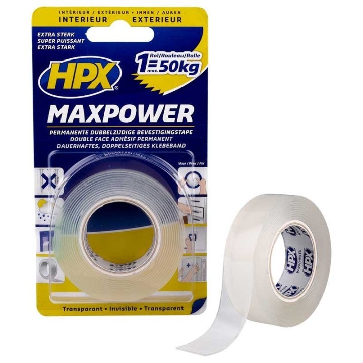 HPX Max Power Clear - Ruban DiBond double face 19 mm