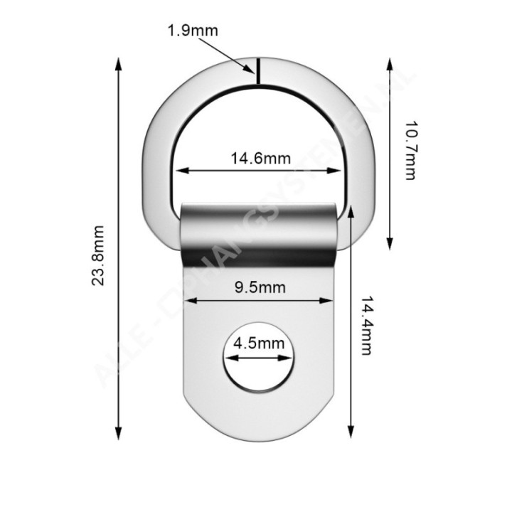 GeckoTeq D-Ring Hänger mit geschlossenem Ring - 25KG