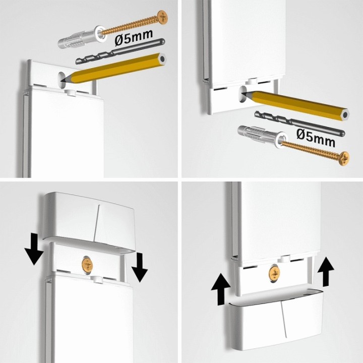 Artiteq Card Rail biała (zawiera zaślepki i materiały montażowe)