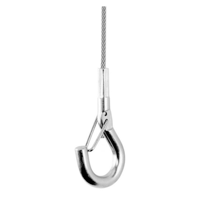 GeckoTeq 1,5mm Ståltråd med säkerhetskrok - 2 meter
