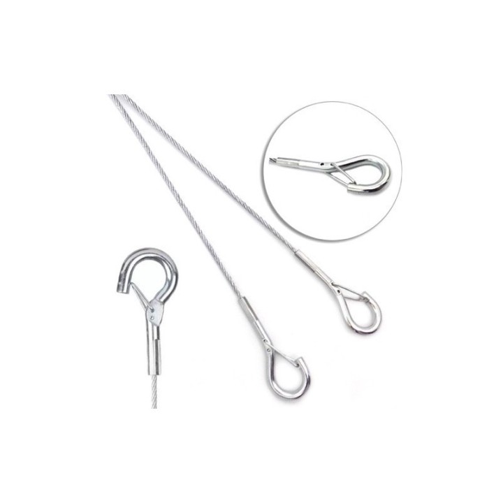 GeckoTeq 1,5mm Steel Wire with Security Hook - 200cm