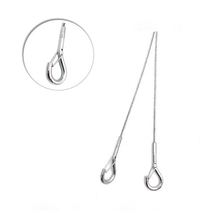 GeckoTeq 1,5mm Ståltråd med säkerhetskrok - 2 meter