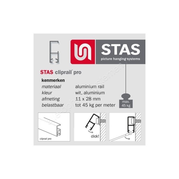 STAS Cliprail Pro - 200cm - 45kg - 2 colours